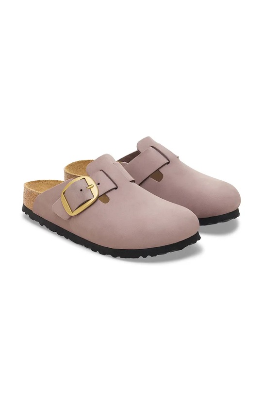 Obuwie Birkenstock klapki nubukowe Madrid Big Buckle 1030544 fioletowy