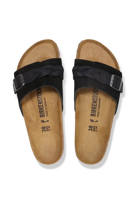 Birkenstock papuci din piele Oita Braided negru 1030549