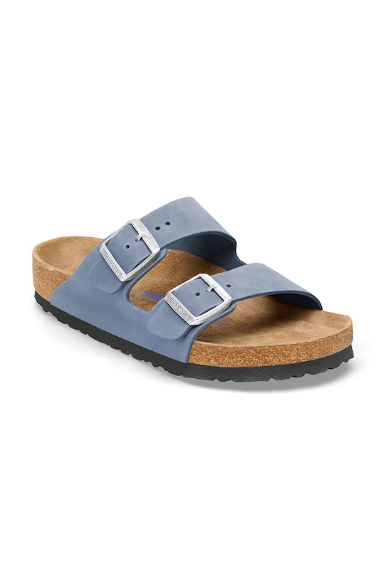 Birkenstock klapki skórzane Arizona 1030864 niebieski AW25