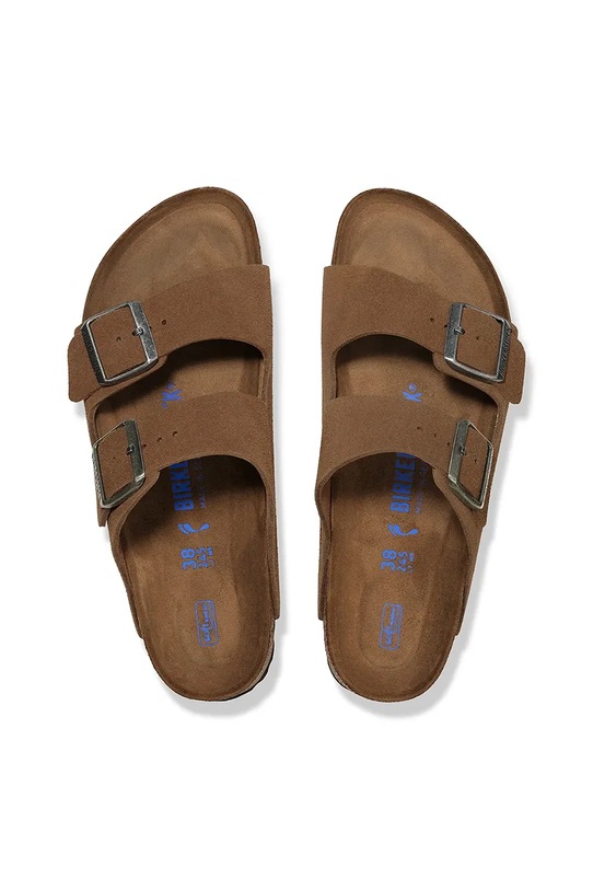 Birkenstock klapki zamszowe Arizona brązowy 1030865