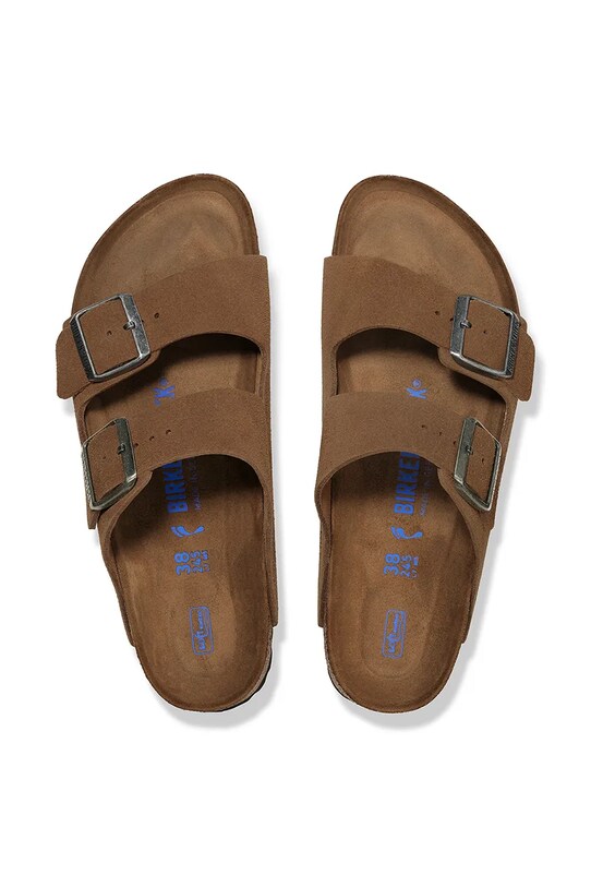 Obuwie Birkenstock klapki zamszowe Arizona 1030865 brązowy