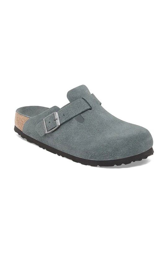 Birkenstock klapki zamszowe Boston 1030874 szary AW25