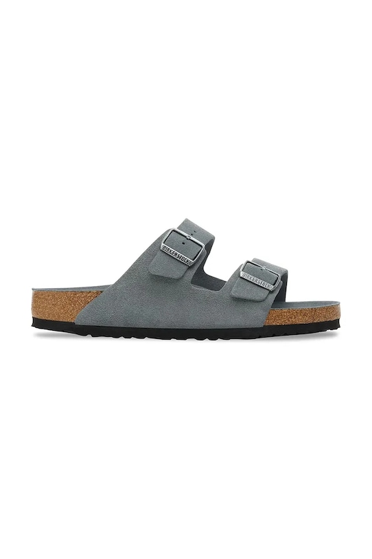 Birkenstock ciabatte slide in camoscio Arizona pelle scamosciata grigio 1030912