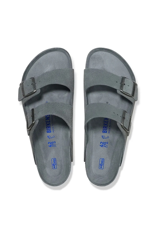 Birkenstock ciabatte slide in camoscio Arizona grigio 1030912