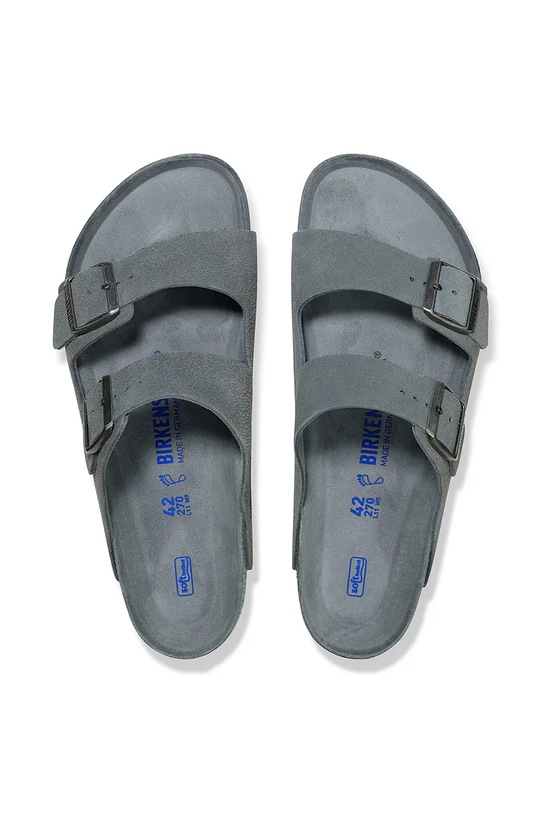 Obuwie Birkenstock klapki zamszowe Arizona 1030912 szary