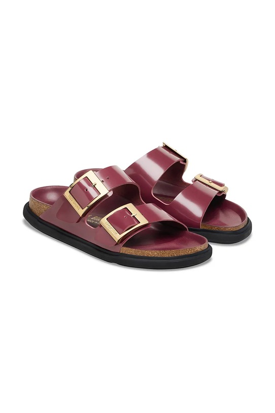 Obuwie Birkenstock klapki skórzane Arizona Droplet Buckle 1030367 czerwony