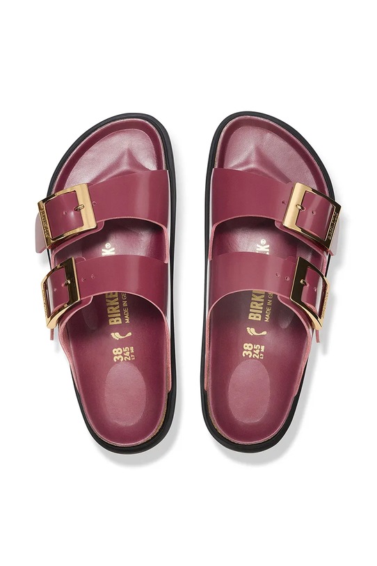 Birkenstock klapki skórzane Arizona Droplet Buckle czerwony 1030367