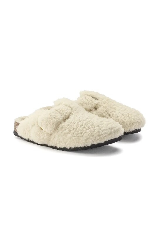 Birkenstock papucs Boston Big Buckle Teddy bézs 1025664
