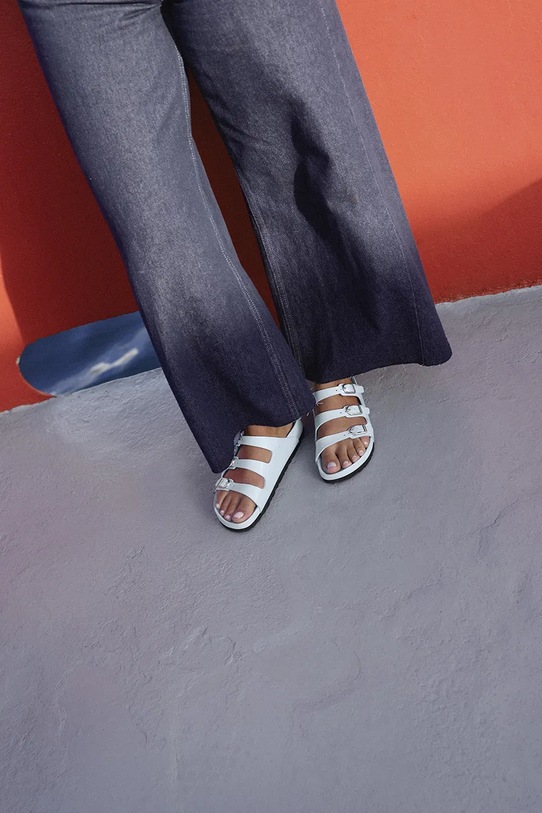 Birkenstock papuci de piele Florida EXQ D-Buckle 1030950