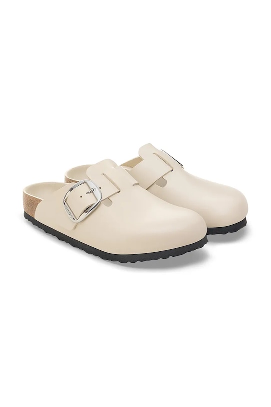 Shoes Birkenstock leather sliders Boston HEX 1030905 beige