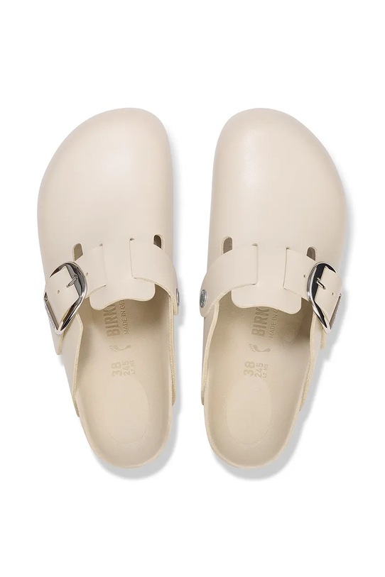 Birkenstock klapki skórzane Boston HEX beżowy 1030905