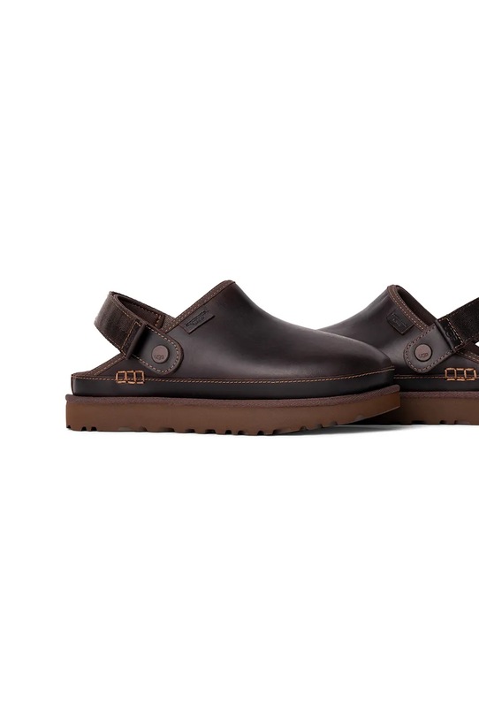 Obuwie UGG klapki skórzane Goldenstar Clog Lthr Regen 1167536.IWD brązowy