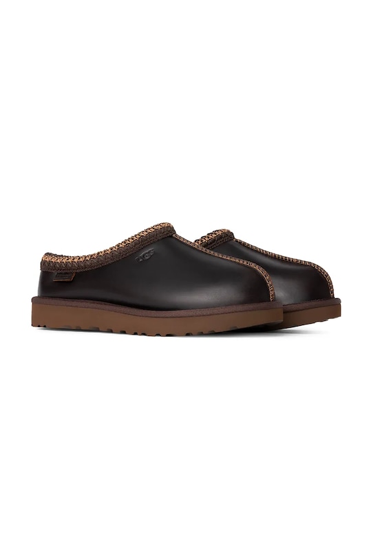 UGG kapcie skórzane Tasman Lthr Regen 1170292.IWD brązowy AW25