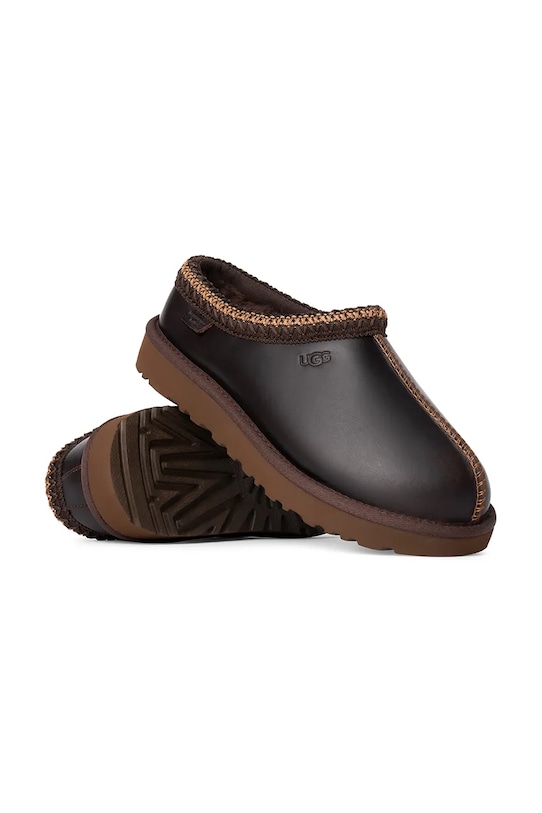 Obuwie UGG kapcie skórzane Tasman Lthr Regen 1170292.IWD brązowy