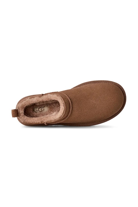 UGG kapcie zamszowe Classic Micro 1173891.RYK brązowy
