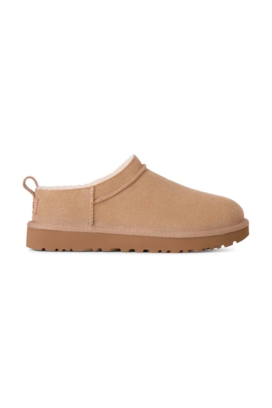 UGG kapcie zamszowe Classic Micro beżowy 1173891.SAN