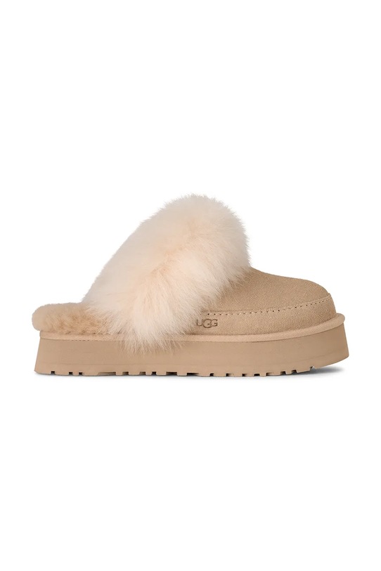 UGG kapcie zamszowe Disquette Chalet beżowy 1173930.SNDCS