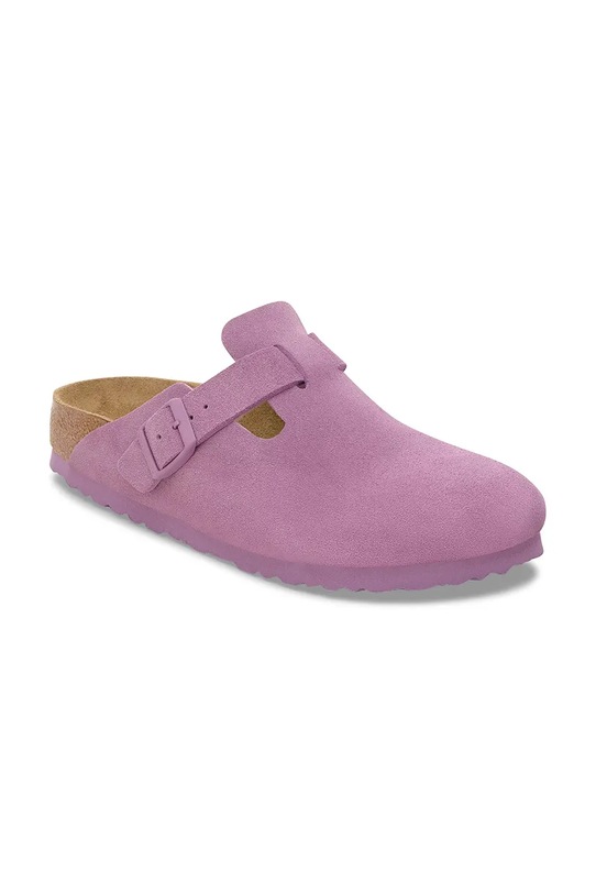 Birkenstock klapki zamszowe Boston 1030681.Muave różowy AW25