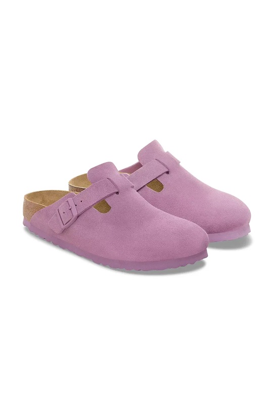 Boty Semišové pantofle Birkenstock Boston 1030681.Muave růžová