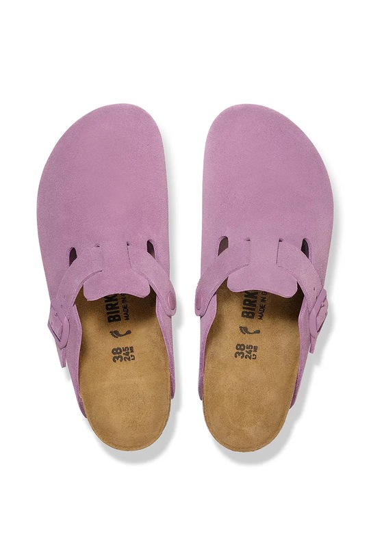 Birkenstock klapki zamszowe Boston różowy 1030681.Muave