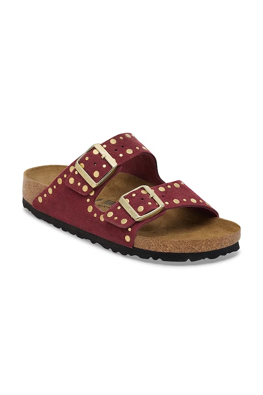 Birkenstock klapki zamszowe Arizona Rivet 1030463 czerwony AW25