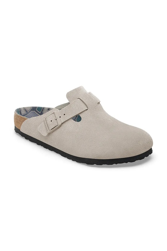 Birkenstock klapki zamszowe Boston Varsity 1030615 szary AW25