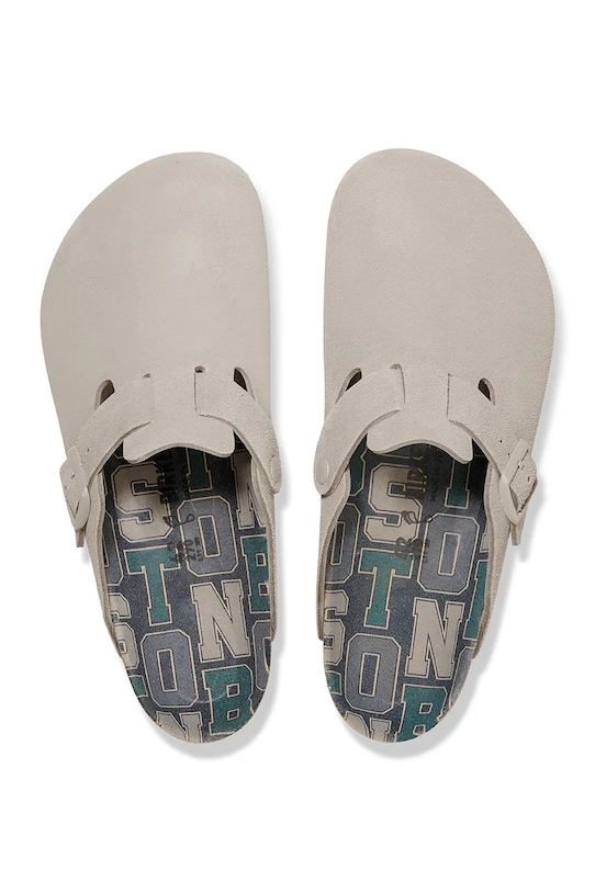 Obuwie Birkenstock klapki zamszowe Boston Varsity 1030615 szary