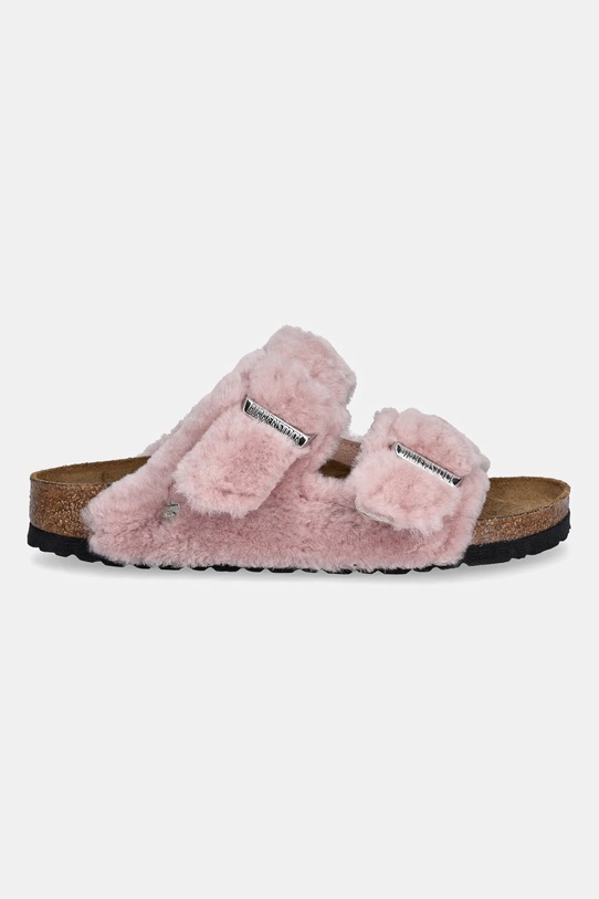 Birkenstock kapcie wełniane Arizona Shearling Upper 1030274 różowy AW25