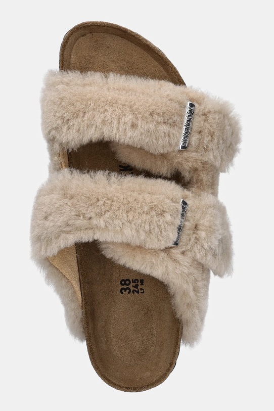 Birkenstock kapcie Arizona Shearling Upper beżowy 1030275