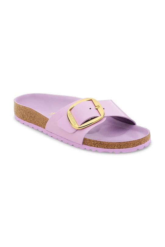 Birkenstock klapki skórzane Madrid Big Buckle 1030296.Crocus fioletowy AW25