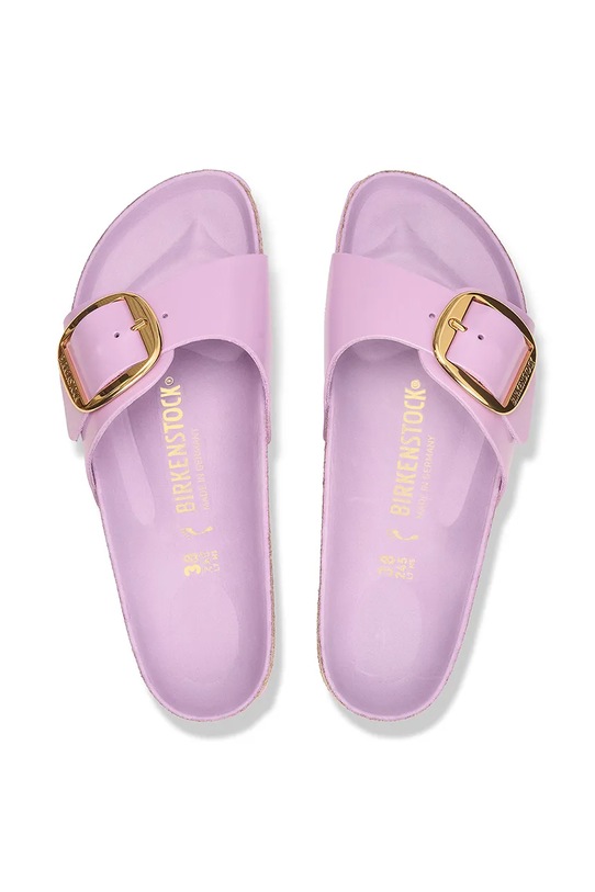 Birkenstock klapki skórzane Madrid Big Buckle fioletowy 1030296.Crocus