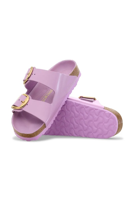 Birkenstock klapki skórzane Arizona Big Buckle 1030328 fioletowy