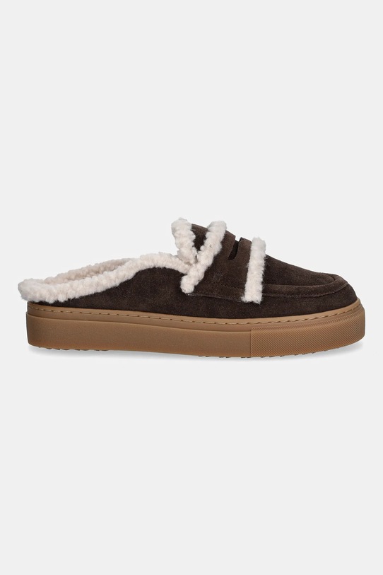 Παντόφλες σουέτ Inuikii Mule Wool 1004.017.0011.152 καφέ AW25