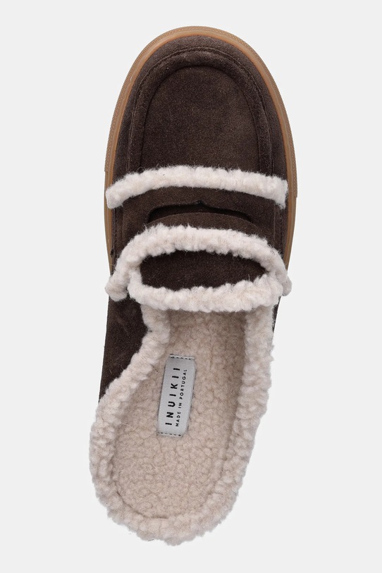 Παντόφλες σουέτ Inuikii Mule Wool καφέ 1004.017.0011.152