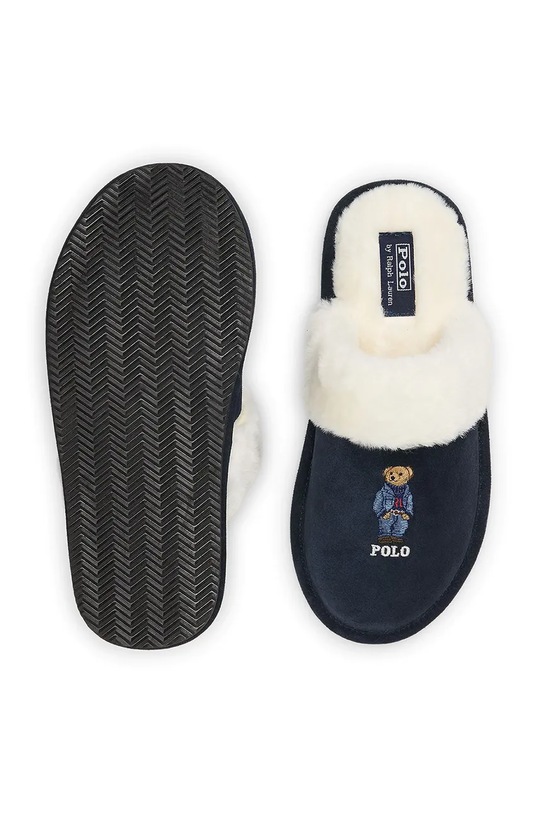 Παντόφλες σουέτ Polo Ralph Lauren Kelcie Bear σκούρο μπλε 842P03596001.410
