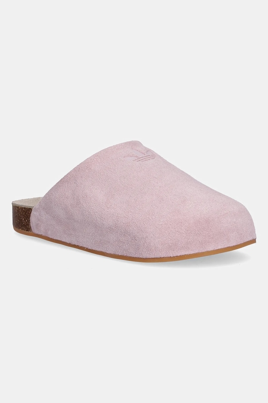 adidas Originals klapki zamszowe Adimule płaski różowy JP8731