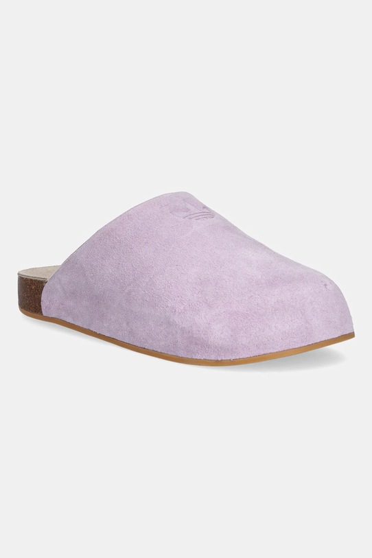 adidas Originals klapki zamszowe Adimule płaski fioletowy JP8732