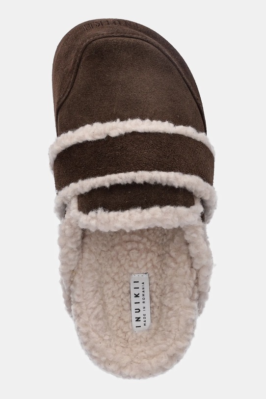 Inuikii papuci din piele întoarsă Chunky Loafer maro 1011.005.0031.150