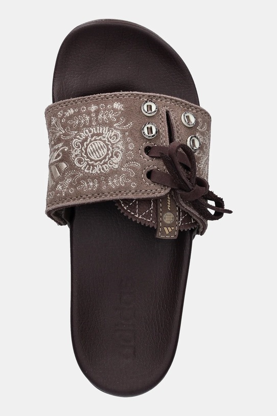 adidas klapki zamszowe Adilette Comfort brązowy JS4597