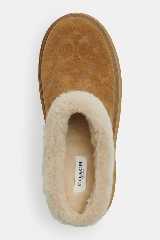 Замшевые тапочки Coach Cecelia Signature CCO36.TOB бежевый