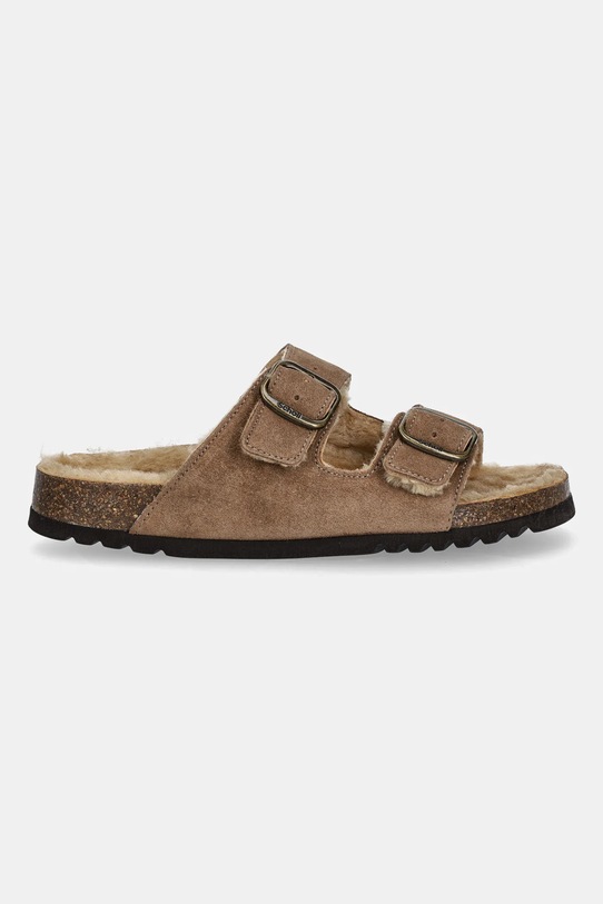 Scholl klapki zamszowe JOSEPHINE F318431062 brązowy AW25