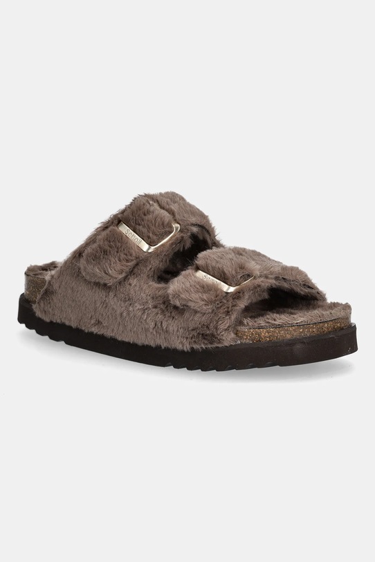 Scholl klapki BELLE tekstylny brązowy F324621011