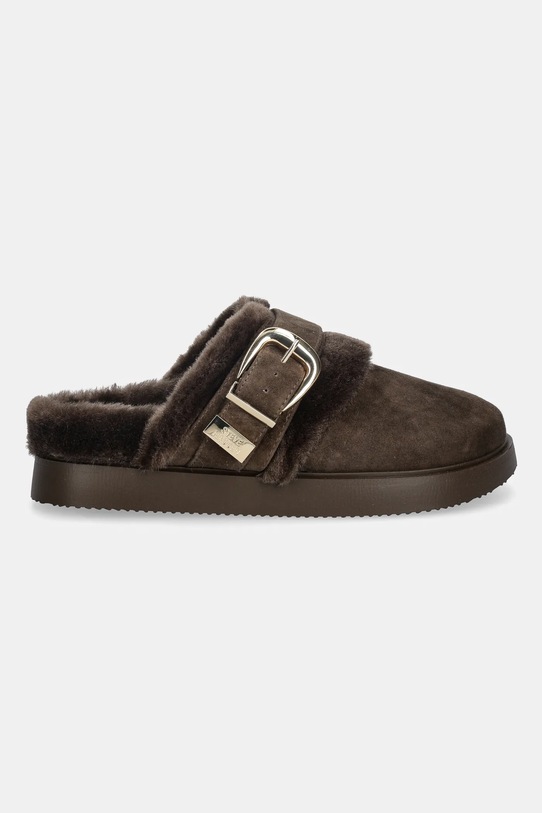 Steve Madden kapcie zamszowe Cozy Up 11004964.205 brązowy AW25