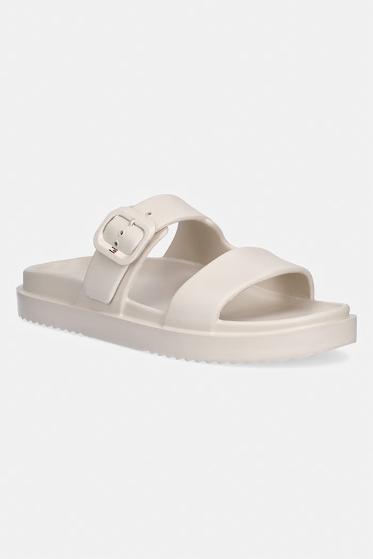 Tommy Hilfiger klapki damskie TH LIGHT DOUBLE STRAP SANDAL beżowy FW0FW08953