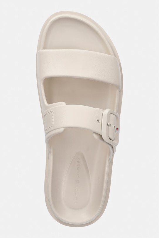 Tommy Hilfiger klapki damskie TH LIGHT DOUBLE STRAP SANDAL beżowy FW0FW08953