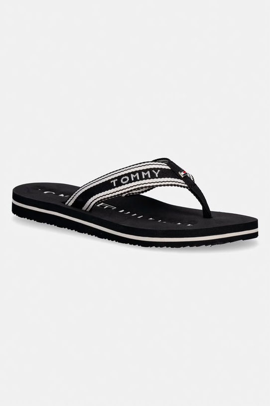 Tommy Hilfiger japonki damskie TH WEBBING SUMMER SANDAL czarny FW0FW09193