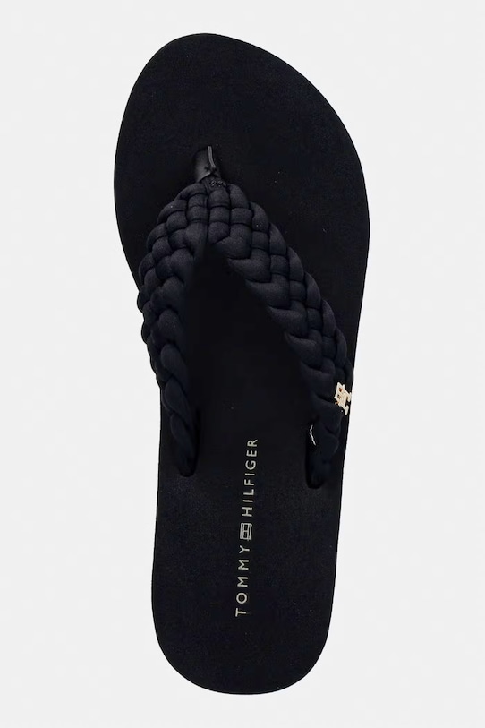 Tommy Hilfiger dámske žabky TH WEDGE BRAIDED SUMMER čierna FW0FW09198