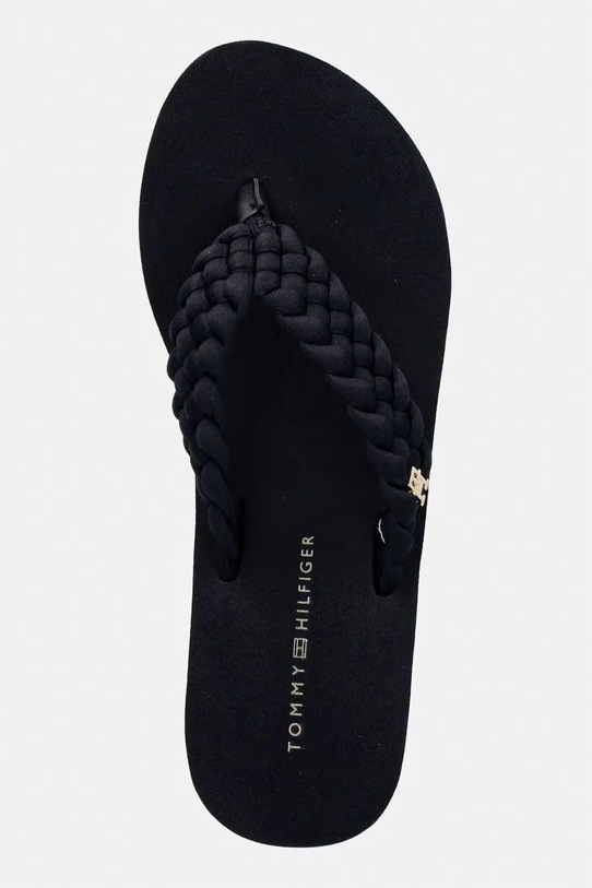 Tommy Hilfiger japonki damskie TH WEDGE BRAIDED SUMMER czarny FW0FW09198