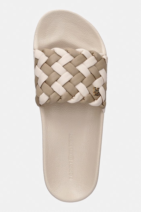 Tommy Hilfiger klapki damskie TH BRAIDED POOL SLIDE beżowy FW0FW09203