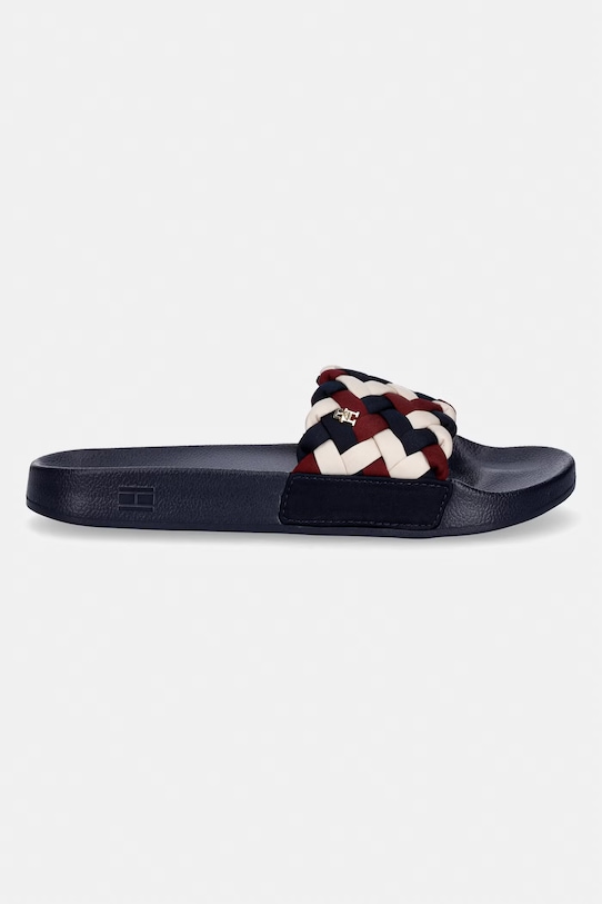 Tommy Hilfiger klapki damskie TH BRAIDED POOL SLIDE FW0FW09203 granatowy SS26